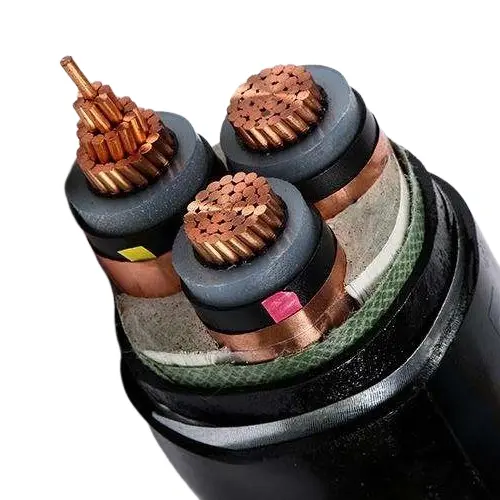 What is the typical conductor material of medium-voltage power cables?